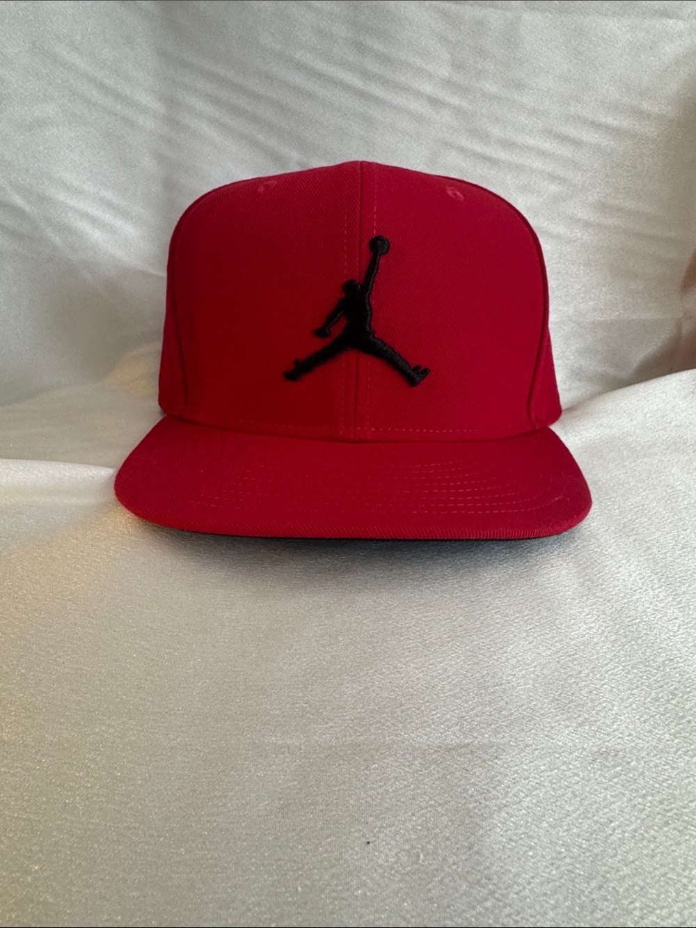 New! Jordan Red Flat-Brim Hat with Black Jumpman